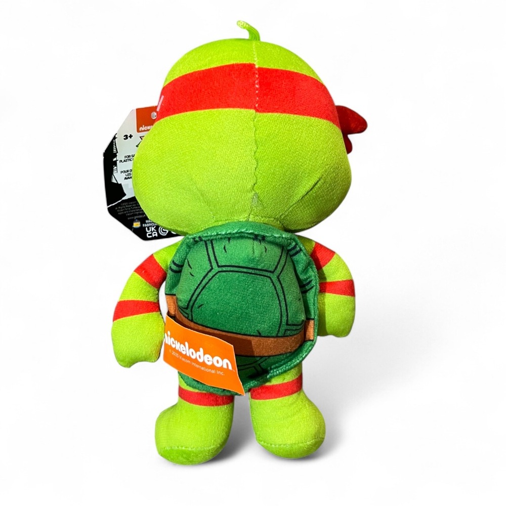 Nickelodeon TMNT Raphael Plush Toy 9" Ninja Turtle Red Mask Basic Fun 2025 - Picture 6 of 6